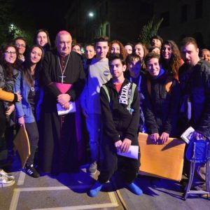 La Veglia delle Palme 2017 dei giovani con il vescovo Franco Giulio Brambilla a Domodossola
