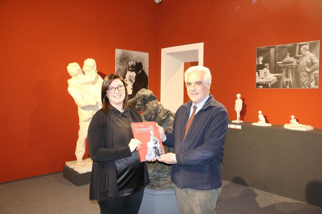 Federica Rabai e Roberto Troubetzkoy nella gipsoteca del Museo del paesaggio di Verbania