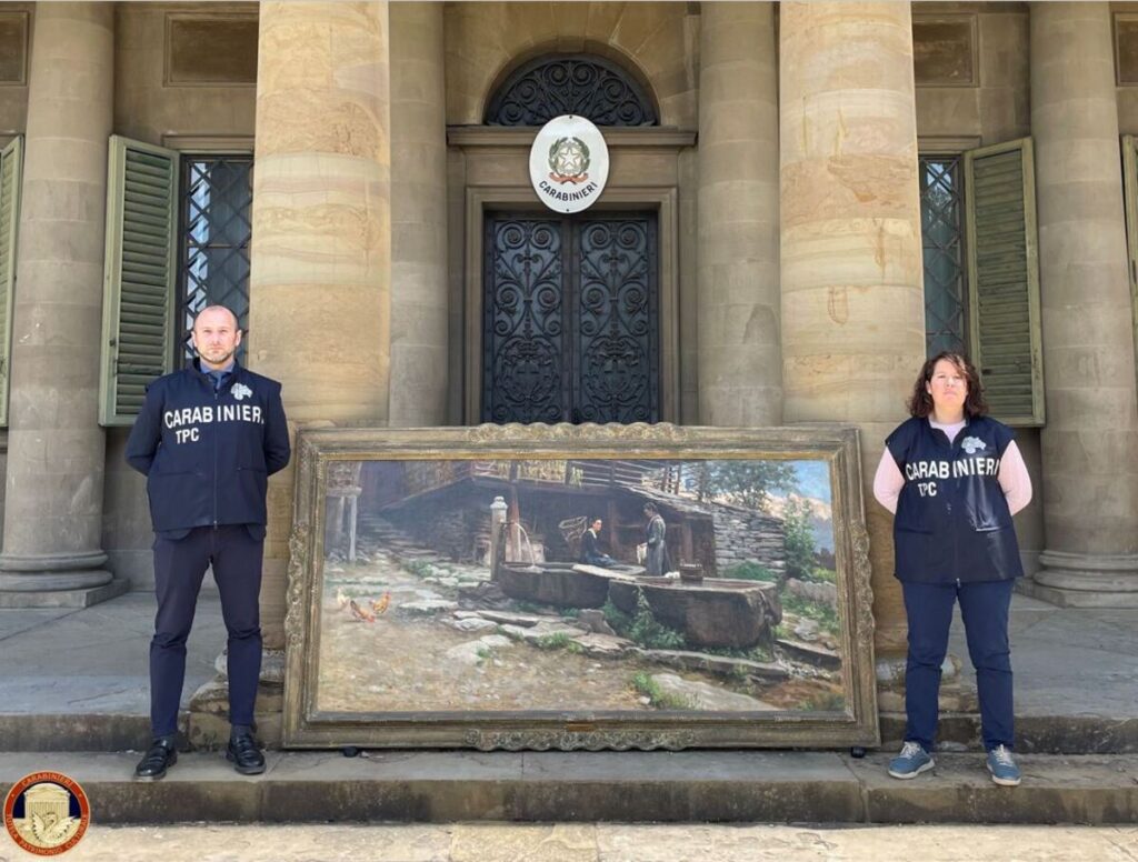 Dipinto rubato ad Arona recuperato dal Nucleo Carabinieri per la tutela del patrimonio culturale di Firenze
