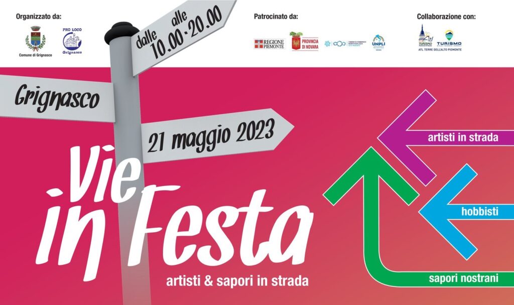 La locandina dell'iniziativa "Vie in festa" di Grignasco