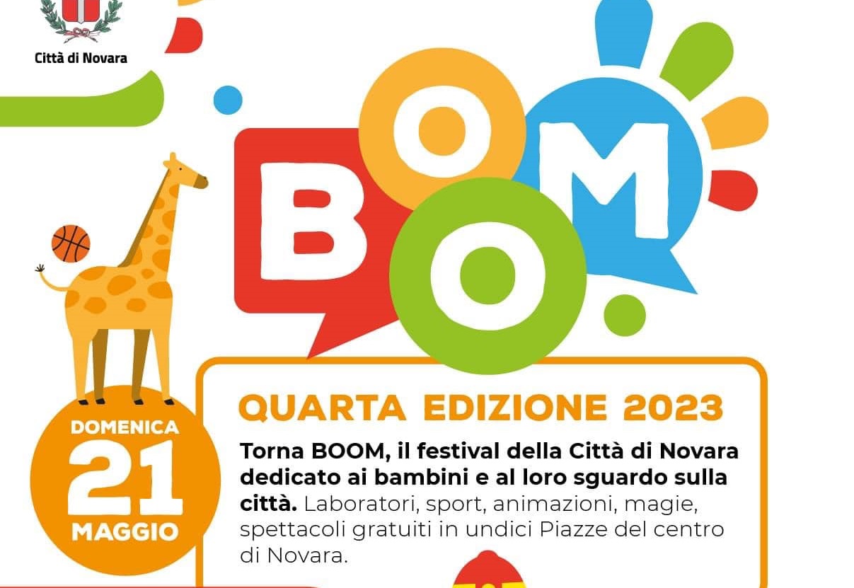Boom. Il festival dei bambini torna a Novara il 21 maggio. La locandina