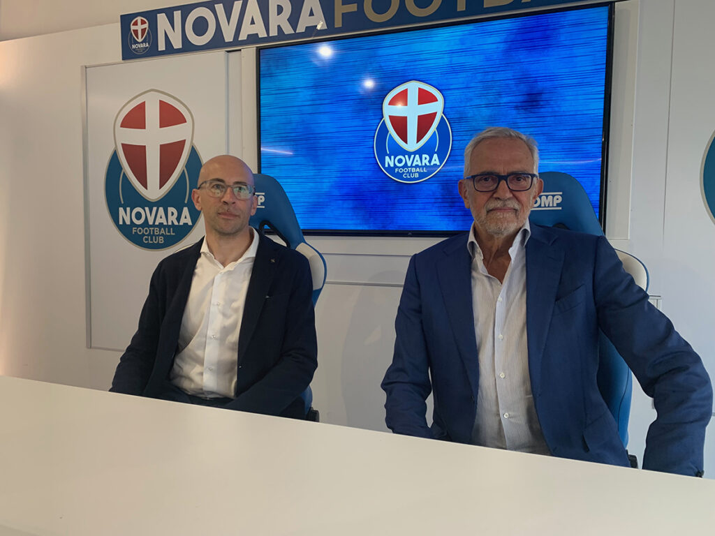 Simone Di Battista nuovo direttore sportivo del Novara con il presidente Massimo Ferranti