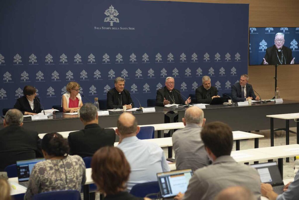 Vaticano, 20 giugno 2023. Conferenza stampa di presentazione dell'Instrumentum laboris della XVI Assemblea Generale Ordinaria del Sinodo dei Vescovi. (Foto Siciliani Gennari Sir)