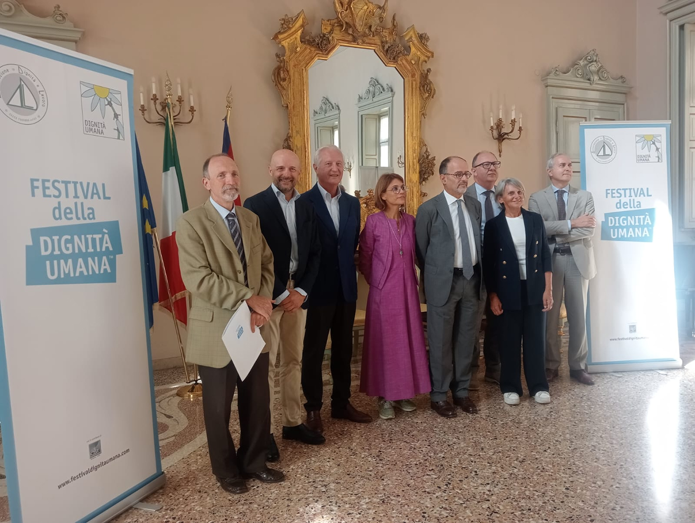 Un momento della presentazione del Festival della Dignità umana