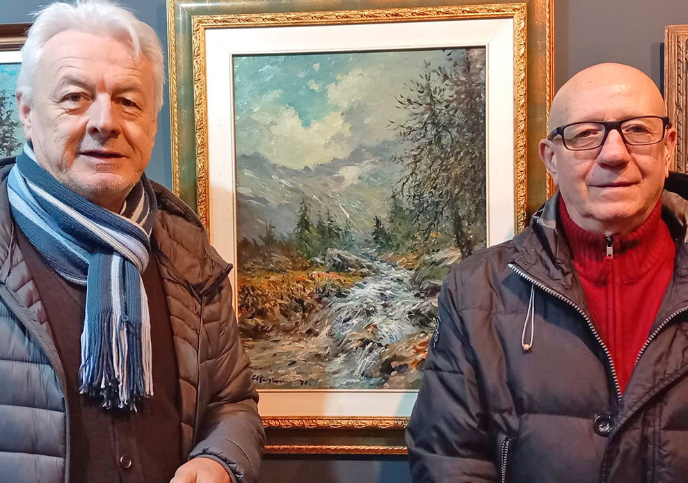 Moreno Bossone e Ottavio Tabacchi, membro del Comitato Carlo Bossone e marito di Tiziana Bossone, nipote del Maestro.