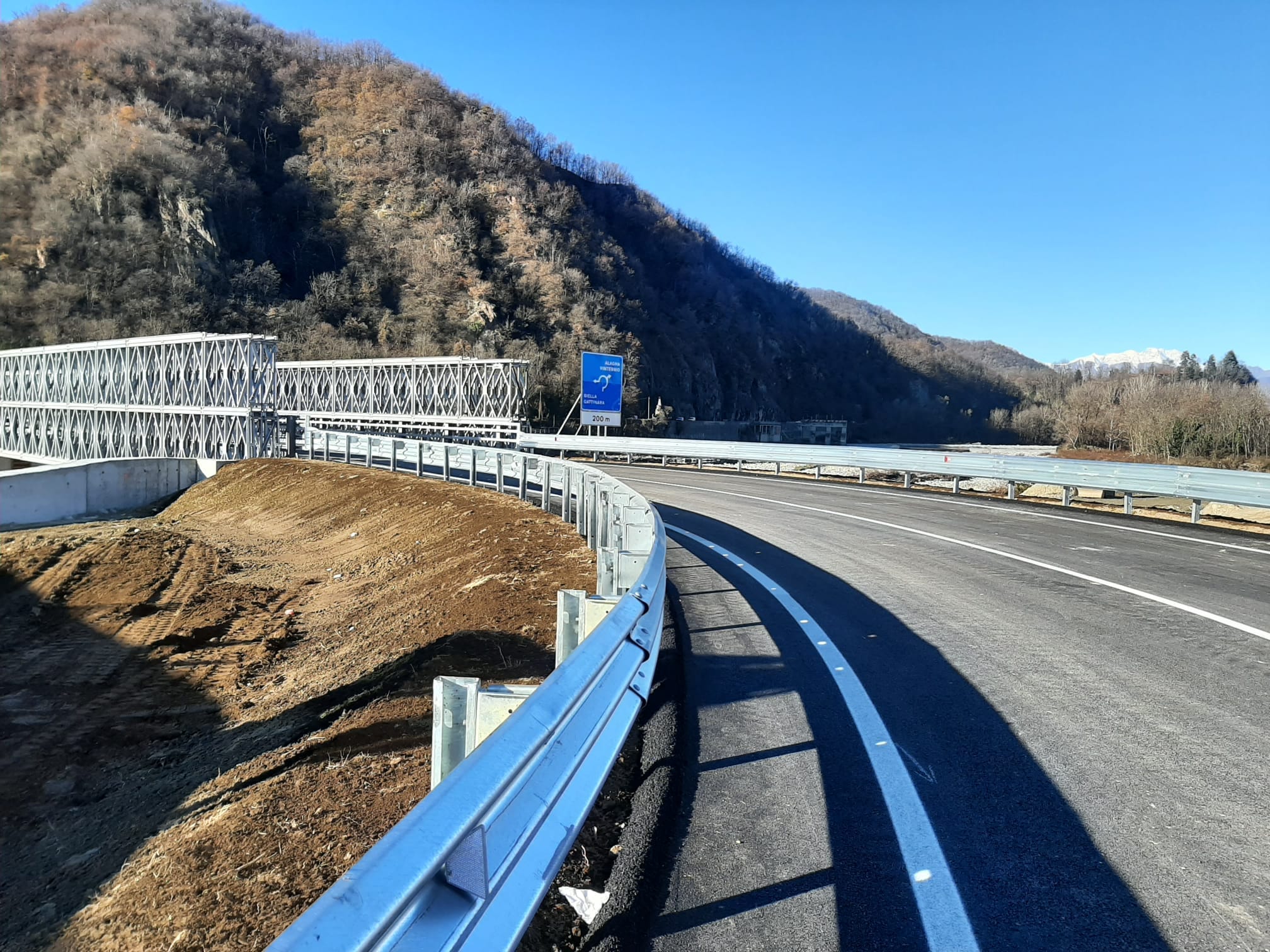 il Ponte provvisorio sul sesia