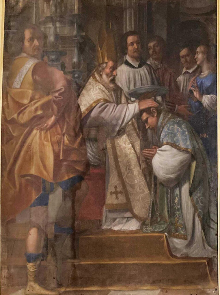 Un dettaglio di uno dei teleri di Gianoli