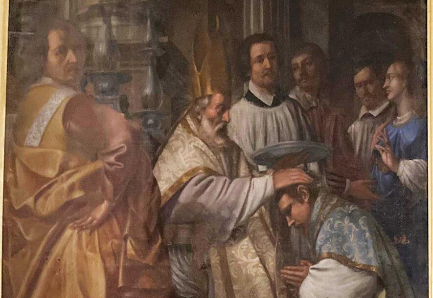 Un dettaglio di uno dei teleri di Gianoli
